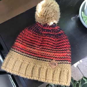 The North Face knit beanie with puff ball